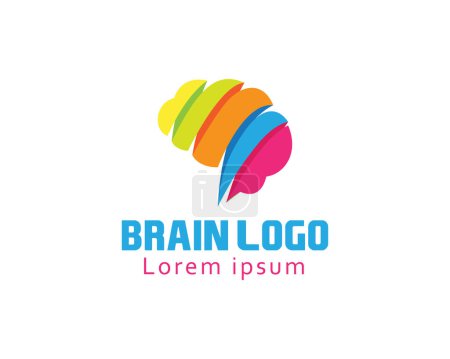 Ilustración de Logo brain logo color brain logo creative brain logo - Imagen libre de derechos