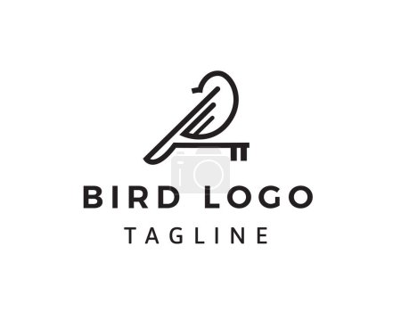 Illustration for Bird logo key bird logo creative line bird logo - Royalty Free Image
