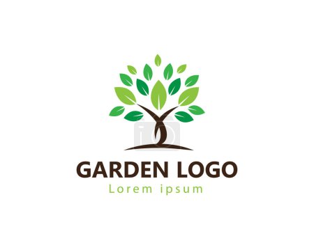 Ilustración de Logotipo del jardín logo del árbol - Imagen libre de derechos