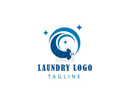 Illustration for Laundry logo clean logo fast laundry logo - Royalty Free Image