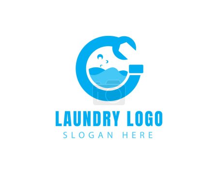 Illustration for Laundry logo creative service logo clean wash logo - Royalty Free Image