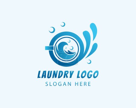 Illustration for Laundry logo creative laundry logo clean logo - Royalty Free Image