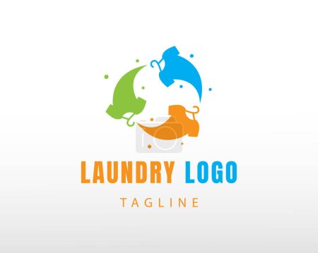 Illustration for Proses logo laundry logo creative logo color laundry logo symbol logo - Royalty Free Image