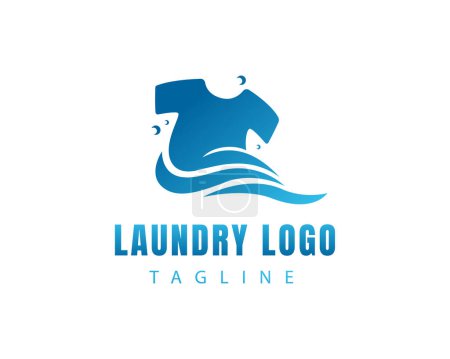 Téléchargez les illustrations : Logo de blanchisserie vitesse logo de blanchisserie logo créatif design logo simple vêtements logo lavage propre logo - en licence libre de droit