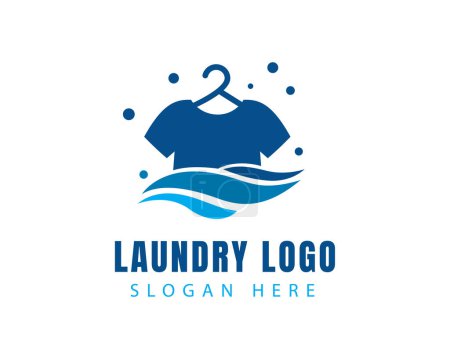 Téléchargez les illustrations : Logo de blanchisserie logo propre logo vêtements logo créatif - en licence libre de droit