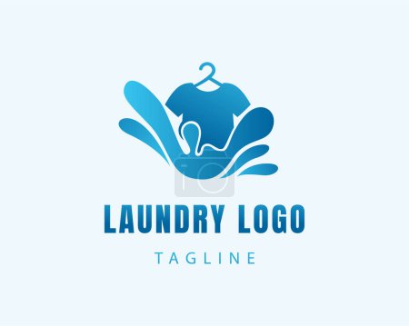 Illustration for Laundry logo creative logo clothes logo clean logo - Royalty Free Image