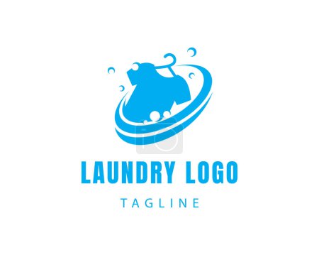 Téléchargez les illustrations : Logo de blanchisserie logo créatif logo de vêtements logo lavage propre - en licence libre de droit