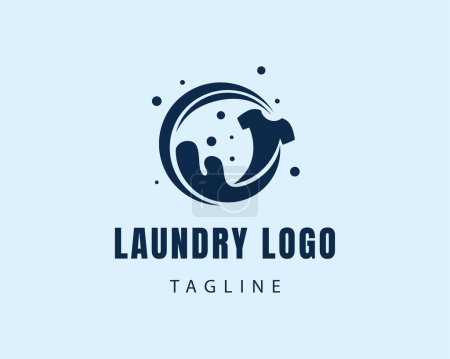 Illustration for Laundry logo creative logo clean wash logo clothes logo - Royalty Free Image