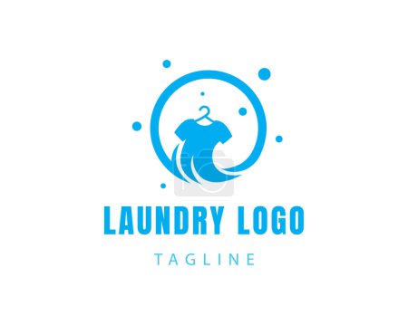 Illustration for Laundry logo creative logo clothes logo clean wash logo - Royalty Free Image