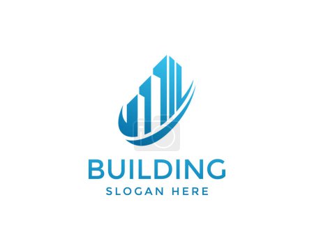 Ilustración de Logo del edificio logo creativo skyline inmobiliaria logo simple - Imagen libre de derechos