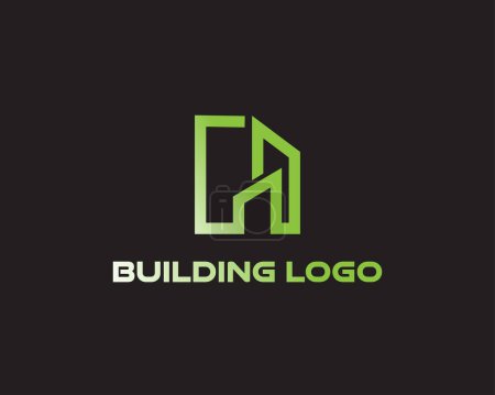 Ilustración de Logotipo de construcción línea de construcción logo creativo logotipo simple - Imagen libre de derechos
