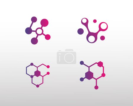 Illustration for Molecule set logo creative logo icon beauty - Royalty Free Image