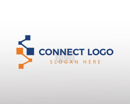 Téléchargez les illustrations : Connecter logo logo numérique symbole logo créatif - en licence libre de droit