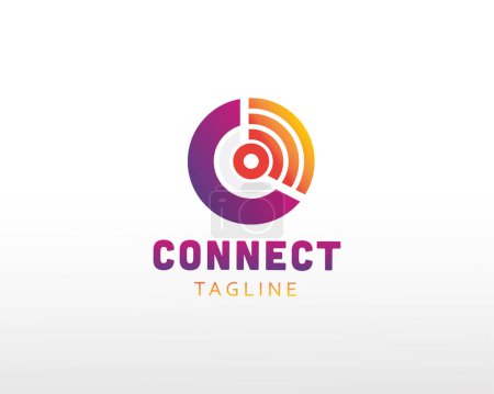 Téléchargez les illustrations : Connecter logo tech logo symbole logo créatif - en licence libre de droit
