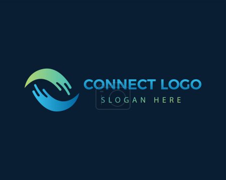 Téléchargez les illustrations : Connecter logo rapide connecter logo tech logo logo logo créatif - en licence libre de droit