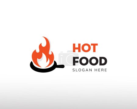 Ilustración de Logotipo de comida caliente logotipo de comida logo de fuego logo del restaurante - Imagen libre de derechos