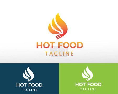 Téléchargez les illustrations : Logo alimentaire chaud logo alimentaire logo feu logo créatif - en licence libre de droit