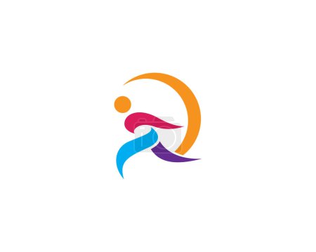 Téléchargez les illustrations : Logo sportif logo de course logo sportif créatif - en licence libre de droit