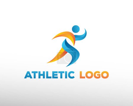 Illustration for Run logo run man logo sport logo athletic logo - Royalty Free Image