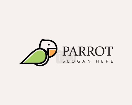 Illustration for Parrot logo animal logo creative line parrot logo bird logo - Royalty Free Image