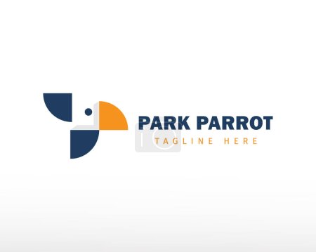 Téléchargez les illustrations : Perroquet logo oiseau logo créatif symbole perroquet logo icône oiseau logo parc perroquet logo - en licence libre de droit