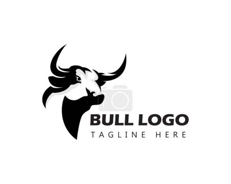 Téléchargez les illustrations : Tête taureau logo taureau logo taureau simple logo animal logo dessin taureau - en licence libre de droit