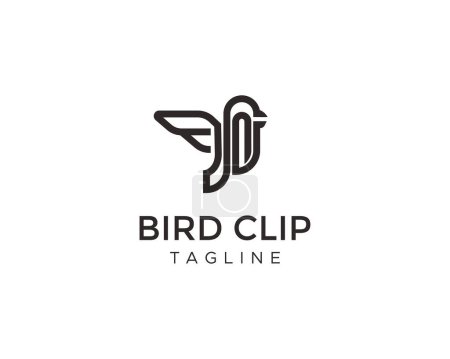 Illustration for Bird clip logo bird logo fly bird logo line bird logo - Royalty Free Image