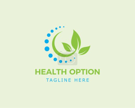 Illustration for Health option logo health nature logo health creative logo leave logo - Royalty Free Image