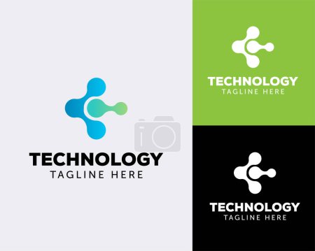 Ilustración de Logo tech logo molecule logo connect logo creative symbol logo - Imagen libre de derechos