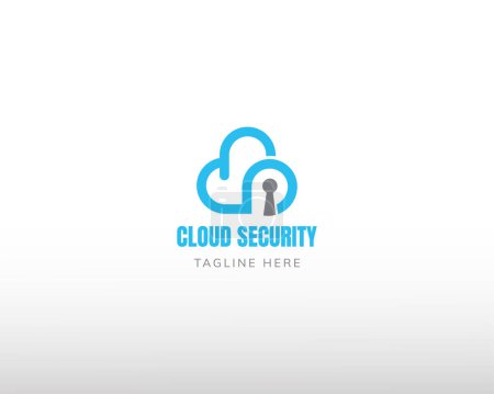 Illustration for Cloud logo security cloud logo app cloud logo creative logo line cloud logo - Royalty Free Image