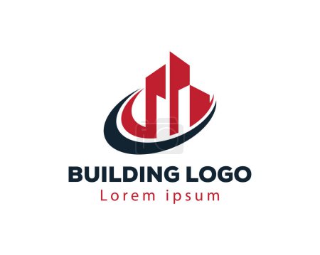 Téléchargez les illustrations : Logo immobilier logo de bâtiment logo de ville logo de bâtiment créatif - en licence libre de droit