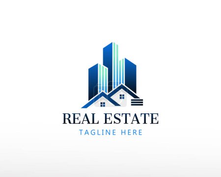 Illustration for Real estate logo building logo city logo creative building logo - Royalty Free Image
