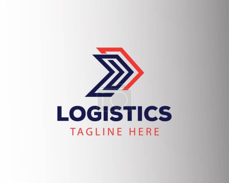 Illustration for Logistic logo line logistic logo logistic symbol logo arrow logo - Royalty Free Image