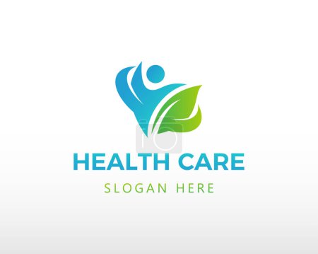 Téléchargez les illustrations : Logo soins de santé logo soins créatifs laisser les gens - en licence libre de droit