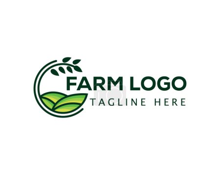 Téléchargez les illustrations : Ferme logo soleil logo créatif logo de l'agriculture laisser créatif - en licence libre de droit