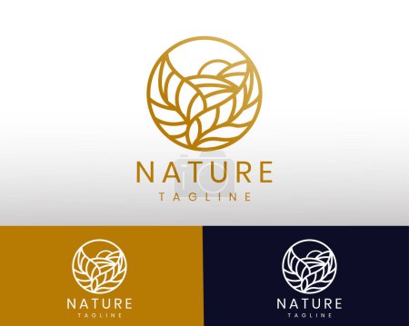Téléchargez les illustrations : Logo nature ligne logo simple emblème nature - en licence libre de droit