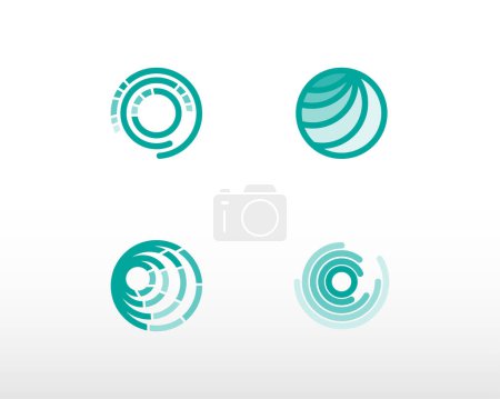Ilustración de Círculo conjunto logo creativo simple círculo logotipo tecnología círculo logotipo - Imagen libre de derechos
