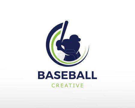 Ilustración de Logo de béisbol tiro bola logo deporte creativo logotipo símbolo - Imagen libre de derechos
