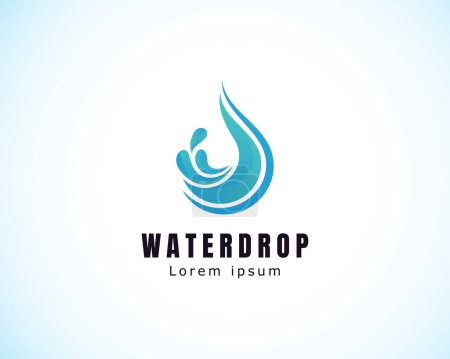 Téléchargez les illustrations : Goutte d'eau logo créatif goutte d'eau art dessiner minéral aqua logo - en licence libre de droit