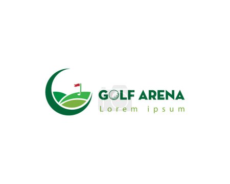 Téléchargez les illustrations : Logo golf arène logo tour golf symbole créatif golf simple - en licence libre de droit