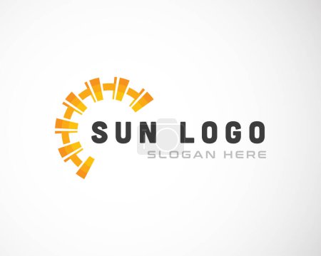 Illustration for Sun logo creative sun circle logo symbol creative simple - Royalty Free Image