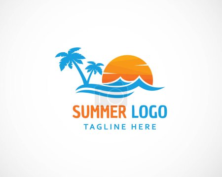 Téléchargez les illustrations : Logo soleil énergie logo créatif été jour plage logo créatif - en licence libre de droit