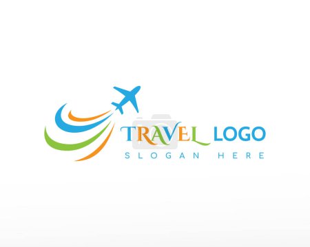 Téléchargez les photos : Voyage logo beauté voyage couleur logo illustration vecteur - en image libre de droit