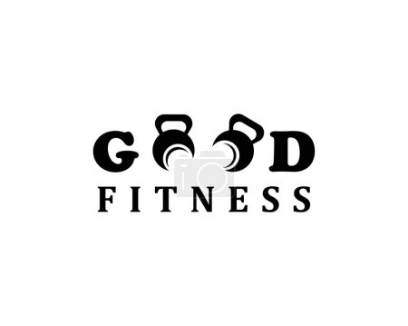Ilustración de Logo creativo fitness logo barbel logo illustration vector - Imagen libre de derechos