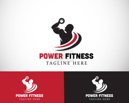 Téléchargez les illustrations : Logo fitness pouvoir logo fitness illustration vecteur - en licence libre de droit