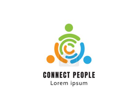 Illustration for Connect people logo grub team logo - Royalty Free Image