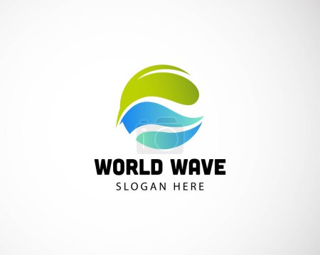 Illustration for World wave nature logo creative wave logo nature leave - Royalty Free Image