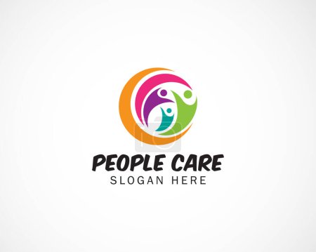 Ilustración de Logotipo de la familia del cuidado de las personas conectar personas vector ilustración - Imagen libre de derechos