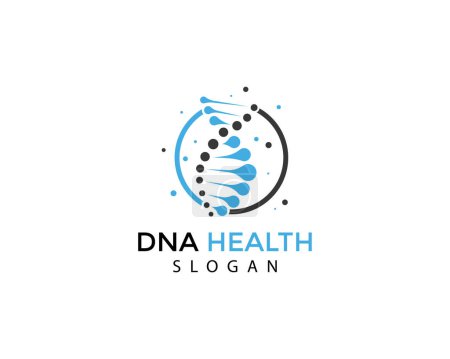Ilustración de DNA logo design template.icon for science technology - Imagen libre de derechos