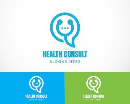 Illustration for Health consult logo chat doctor logo design - Royalty Free Image